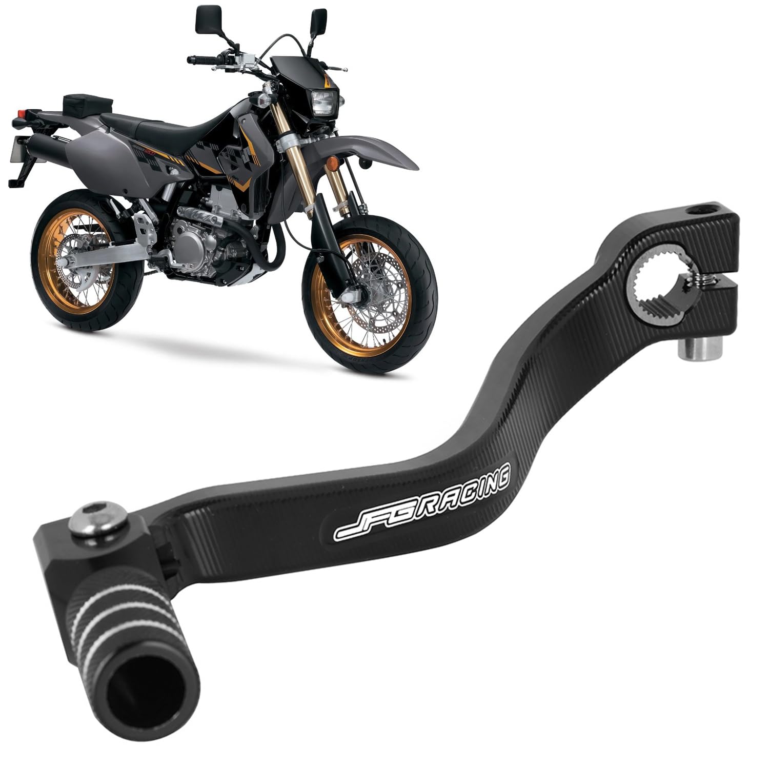 JFG RACING Motorrad Schalthebel Schalthebel Pedal CNC für DRZ400S DRZ400SM DRZ400E 2000-2017 Dirt Bike schwarz von JFG RACING