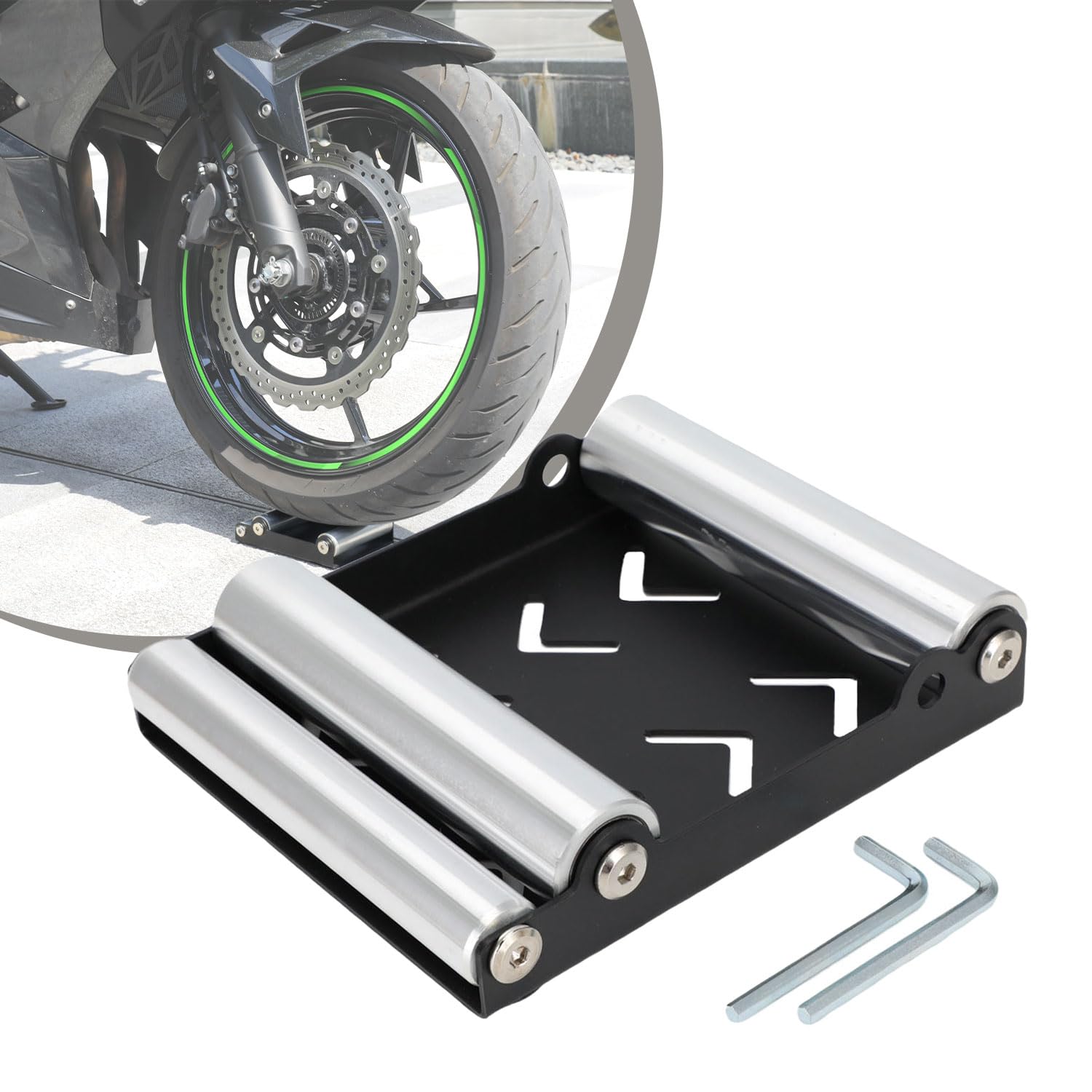 JFG RACING Motorrad Ständer Hinten Vorne Universeller,Motorrad Reinigungsständer Rollenstaender für Straßenmotorräder Kettenreinigung Radreinigung von JFG RACING