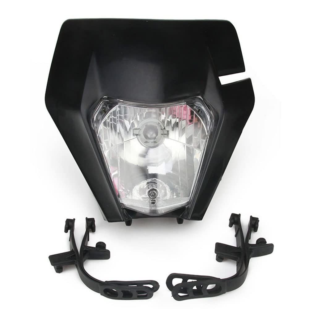 Lichtmaske Motorrad Dirt Bike Scheinwerfer Motorrad Scheinwerfer Verkleidung Maske Tagfahrlicht Für EXC250 SX250 SXF250 EXC450 SX350 SXF450 EXC525 640LC4 Dirt Bike Enduro ATV Scooter-Schwarz von JFG RACING