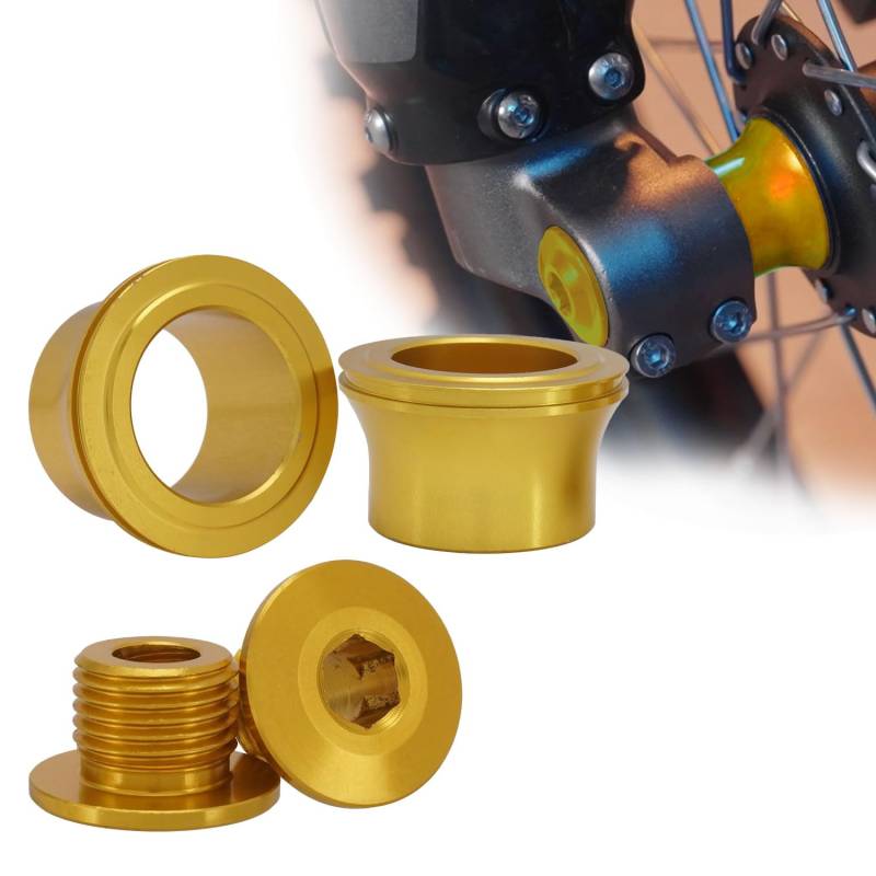 Vorderradnaben Abstandshalter + Vorderachsmutter, M16 x 1,5P Achse Kontermutter Schrauben,Motorrad Radnabe Abstandshalter Sur-Ron Sur Ron Surron Light Bee-Gold von JFG RACING