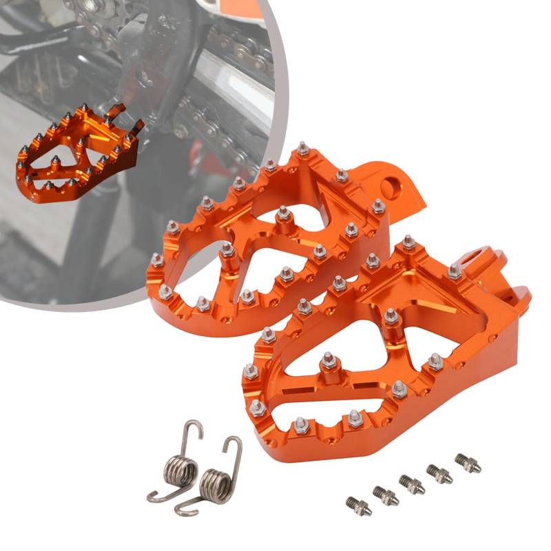 JFG RACING Fußstütze für Motorrad, CNC, Geländemotorrad, für 65-1290 SX SXF EXC EXCF XCF XCW SMC Super Moto Enduro Adventure Freeride 98-20 Orange von JFG RACING