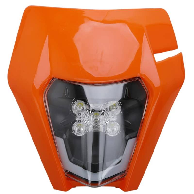 JFG RACING Motorrad Lichtmaske,Universal Motorrad LED Scheinwerfer EXC250 SX250 SXF250 EXC450 SX350 SXF450 EXC525 640LC4 Dirt Bike Enduro Supermoto-Orange von JFG RACING