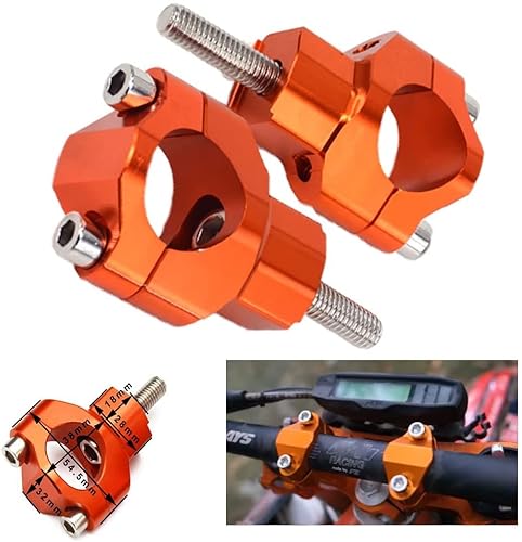 Lenkererhöhung Motorrad 28mm,Riser Lenkerbefestigung für 125-530 SX SXF EXC XCW EXCF 2000-2016-Orange von JFG RACING