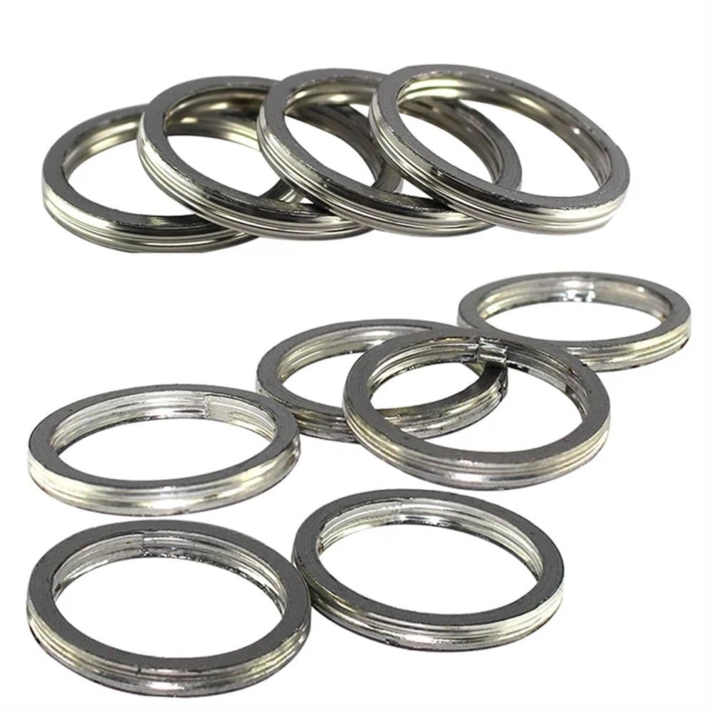 42 mm Auspuffkopf-Schalldämpferdichtung, kompatibel mit FZ6 FZ6R FZR6 04–17, YZF-R6 R6 YZFR6 R6S 1999–2007, YZF1000R und ähnlichen Modellen(10PCS) von JGHFReW