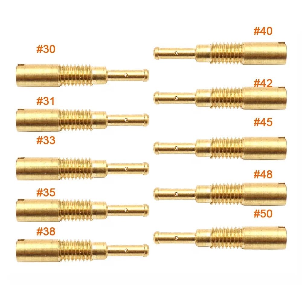 Compatible with PZ19 Vergaser-Einspritzdüsen, 10 Stück, M5, 5 mm, langsame Leerlaufdüse, M5 x 0,8 mm Gewinde(Size 30-50) von JGHFReW