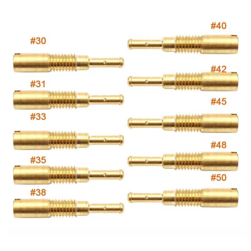 Compatible with PZ19 Vergaser-Einspritzdüsen, 10 Stück, M5, 5 mm, langsame Leerlaufdüse, M5 x 0,8 mm Gewinde(Size 30-50) von JGHFReW