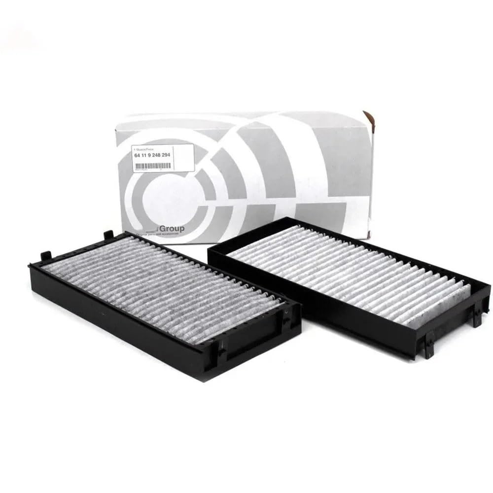 Filter Klimaanlage 2 Stück Autokabine 64119248294 Kompatibel mit E70 E71 E72 F15 F16 F85 F86 X5 X6 Aktivkohle-Innenraumluftfilter von JGHFReW