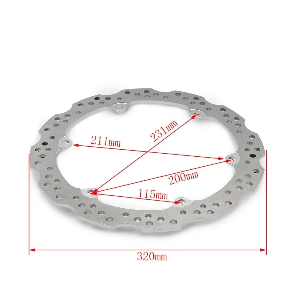 Kompatible vordere und hintere Bremsscheibenrotoren für CB500F CB500FA CB500X CB650F CB650FA CBR500R CBR500RA CBR650F CBR650FA ABS-Motorräder(FRONT BRAKE DISC) von JGHFReW