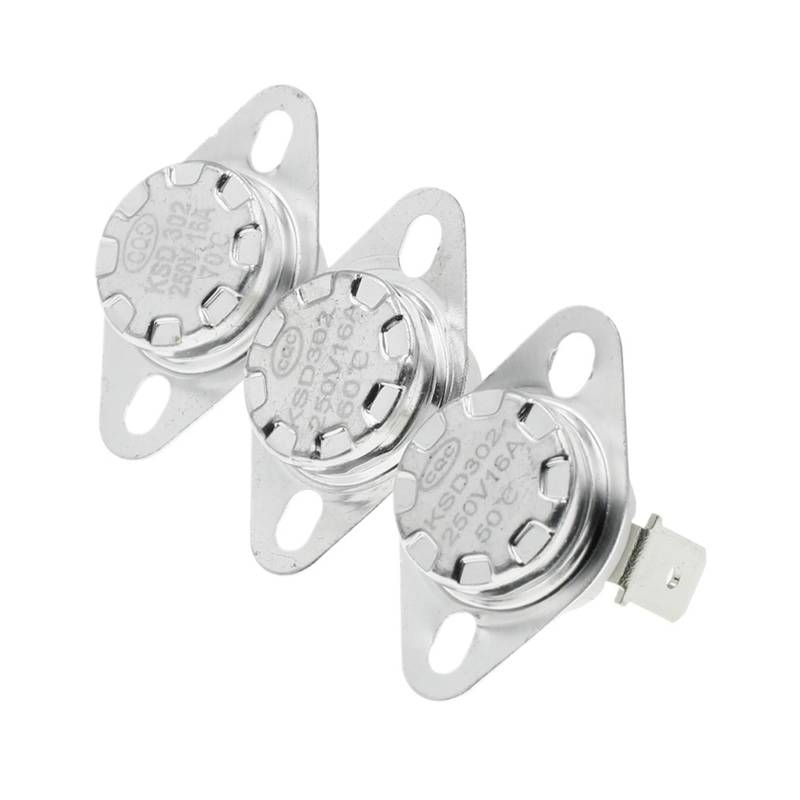 10 Stücke Thermostat KSD301/KSD302 40~300 °C Keramik 16A250V 45 °C 50 °C 55 °C 60 °C 75 °C 80 °C 85 °C 90 °C 95 °C Grad Normalerweise Geschlossen Offen(45A) von JGODGQPM