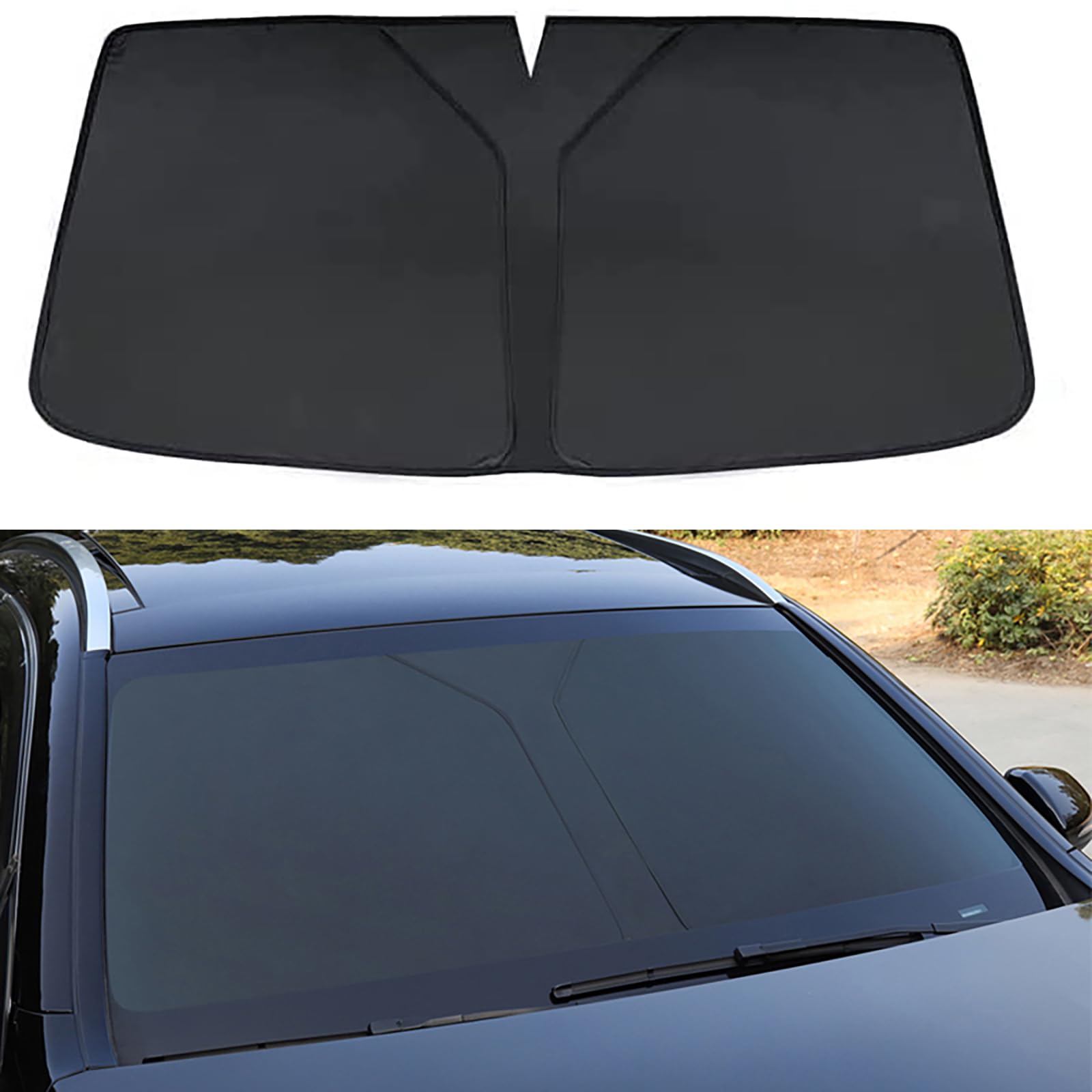 Kompatibel mit Nissan Livina 2010-2019, 1 Stück Auto-Windschutzscheiben-Visier, Sonnenschutz für die Frontscheibe, Wärmedämmungszubehör,1-Black von JGQFB