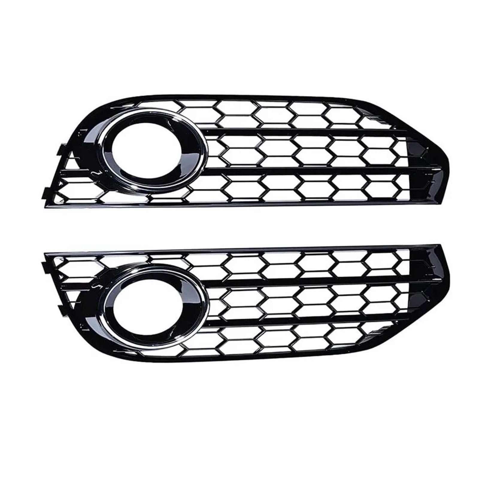 JGUYC 2 PCS Auto Front Stoßstange Nebel Kühlergrill Abdeckung for A//u//d//i A4 B8 B 8,5 A//l//l//r//o//a//d 2009-2015 8K0807681J(Black Silver) von JGUYC