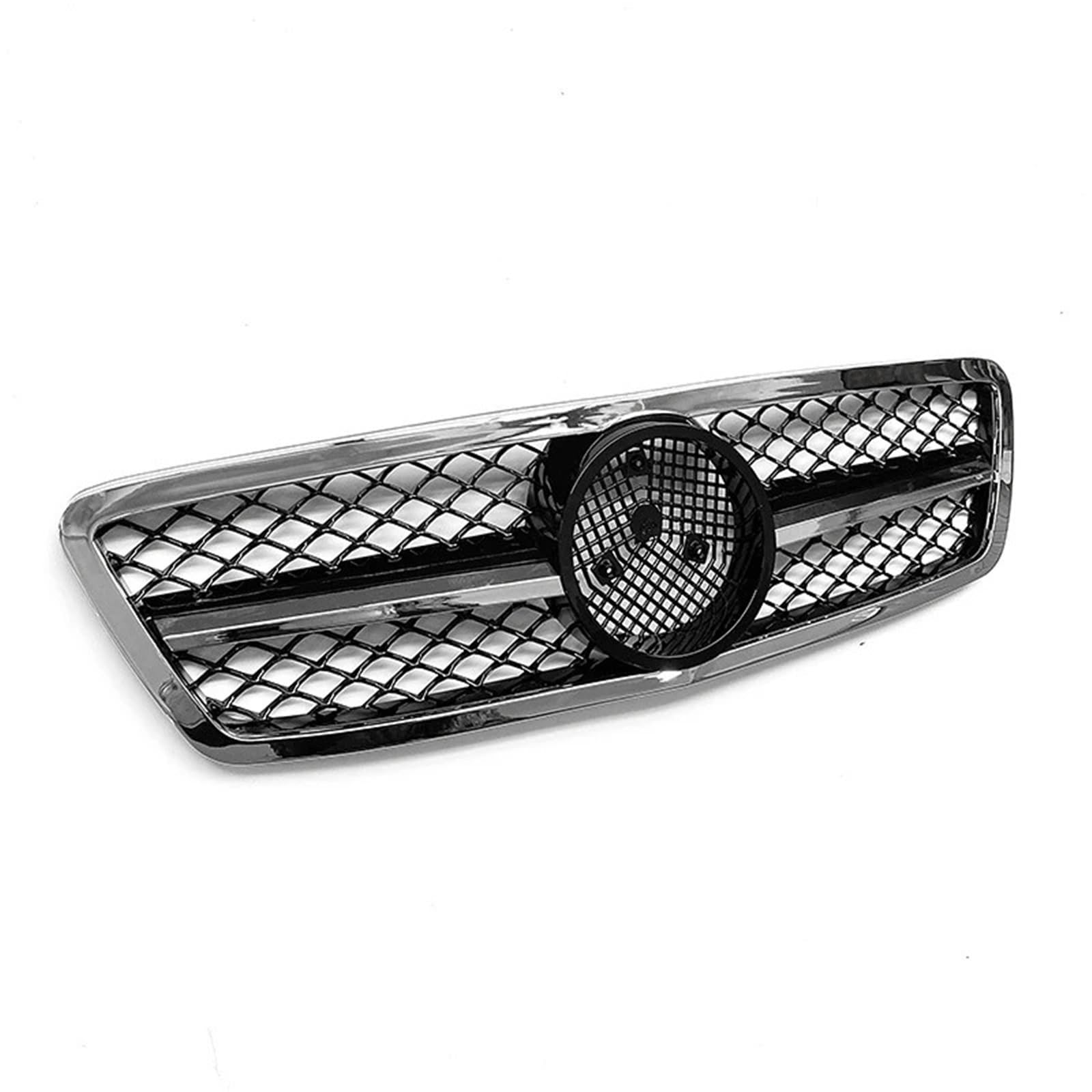 JGUYC Frontgrill Haube Tuning Racing Grill for M/e/r/c/e/d/e/sB/e/n/z C-Klasse W203 C200 C240 ​​C280 C320 2001-2007 ABS Grills(Silver) von JGUYC