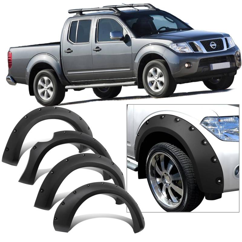 JHCHAN 8 Zoll Kotflügelverbreiterungen für Nissan NAVARA D40 2005-2015 Doppelkabinen, ABS Extra Breite 35 mm Radlaufverlängerungen Zubehör 4 Stück von JHCHAN