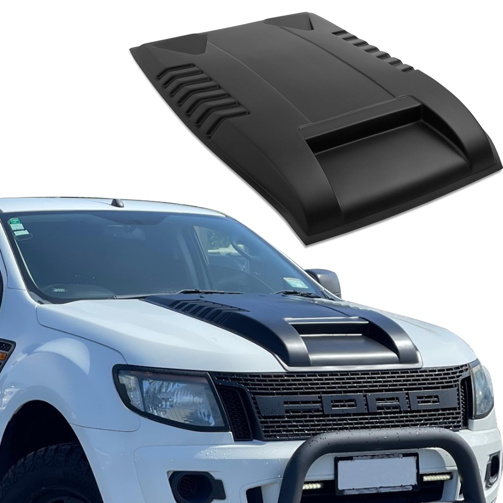 JHCHAN Groß Motorhaubenschaufel für Ford Ranger 2012-2014 Wildtrak Raptor Limited XL XLT Tremor Platinum T6 MK1, ABS Motorhaube (Ford Ranger 2012-2014) von JHCHAN