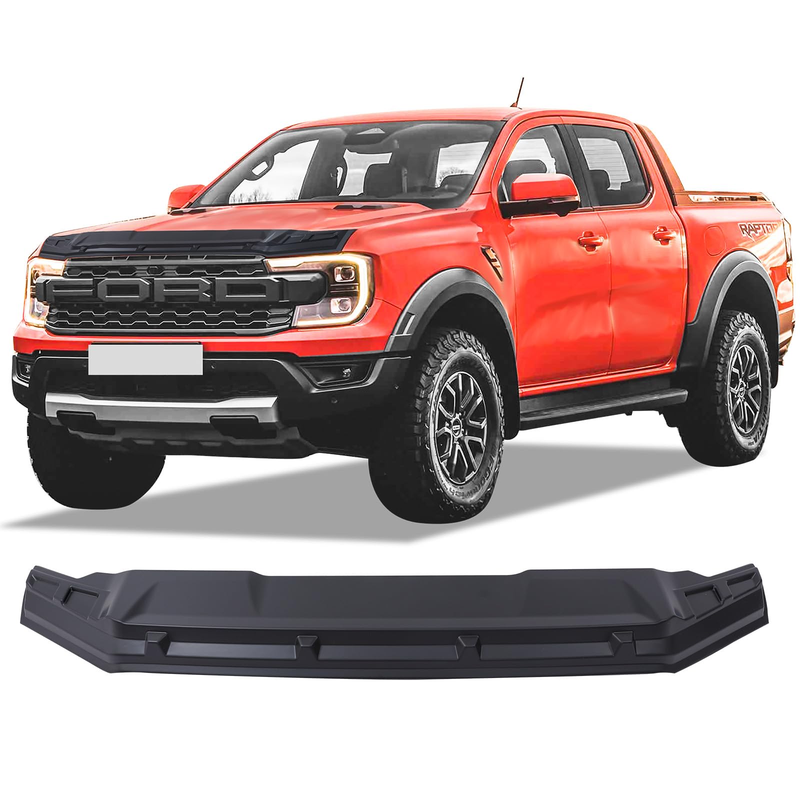 JHCHAN Motorhaubenschutz für Ford Ranger 2023-2024 T9 Wildtrak X Wildtrak Platinum XL XLT Limited Tremor ABS Steinschlagschutz Insekten Deflektor von JHCHAN