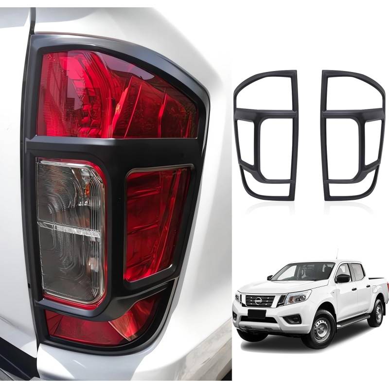 JHCHAN Rücklichtabdeckung für Nissan Navara 2015-2020, D23 NP300 N-Guard Navara Trek-1° Navara Tekna ABS mattschwarze Rücklichtschutzverkleidung von JHCHAN