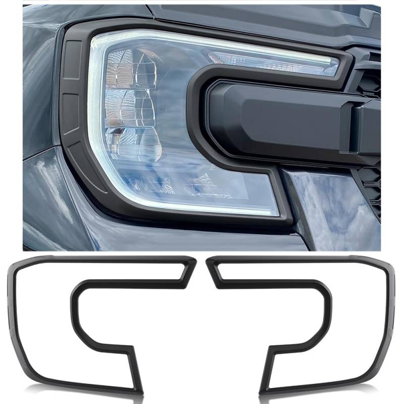 JHCHAN Scheinwerferabdeckung für Ford Ranger T9 2023-2024 Wildtrak Limited Platinum Raptor Frontlampe Schutzabdeckung von JHCHAN