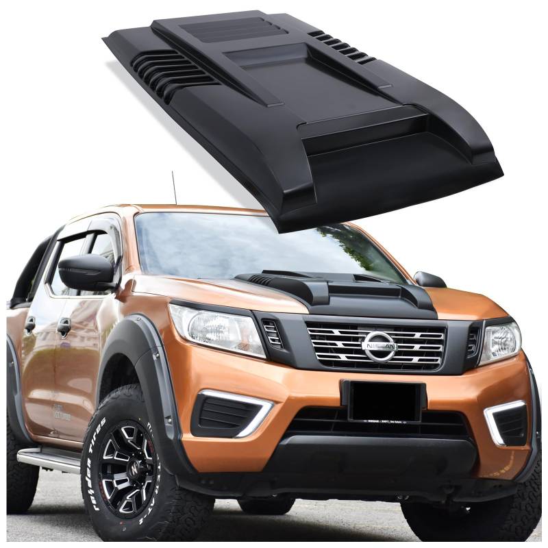 JHCHAN Schwarz Motorhaubenschaufel für NISSAN NAVARA D23 NP300 2015-2020 ABS Motorhauben Offroad-Zubehör von JHCHAN