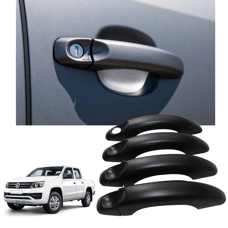 JHCHAN Türgriffabdeckung für VW Amarok 2009-2022 V6 Volkswagen Amarok Facelift Außengriffschutz ABS Matt-schwarz 8pcs von JHCHAN