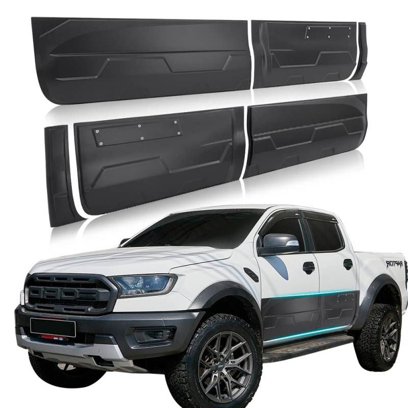 JHCHAN Türschutz-Karosserieverkleidung für Ford Ranger Doppelkabine 2012–2022 T6 T7 T8 Wildtrak Raptor XL XLT XLS Limited Tremor Platinum MK2 MK3 Karosserieverkleidung von JHCHAN