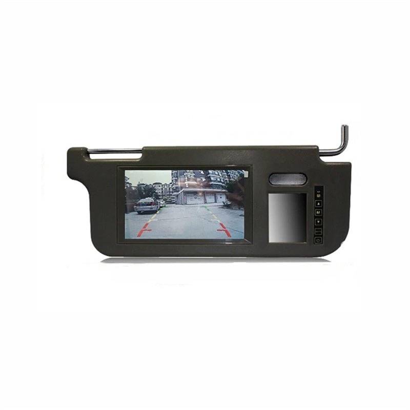 Auto Sonnenschutz 7 Zoll Schwarz Auto Links Sonnenblende Rückspiegel Bildschirm LCD Monitor 2 Kanal Video Teile Sonnenblende(Schwarz rechts) von JHMHCOQ