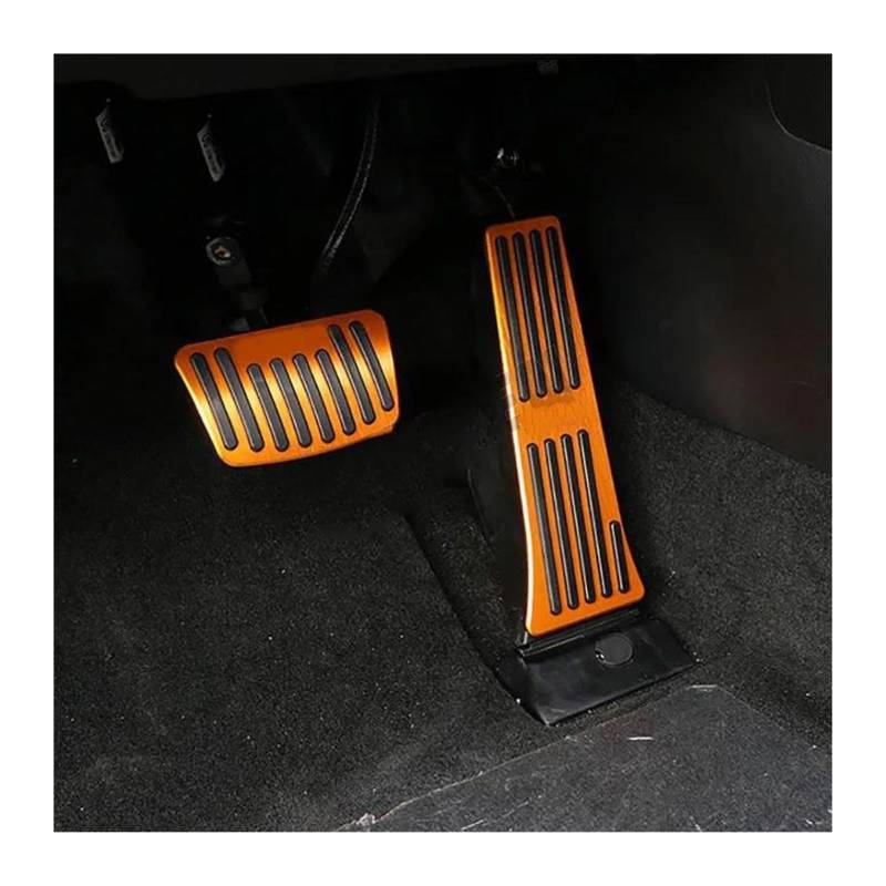 Bremse Fußpedal Bremspedalabdeckung Aluminiumlegierung Auto Fußpedal Abdeckung Kraftstoff Beschleuniger Bremse Rest Pedal Pad Zubehör Für Hyundai Für Tucson 2015(Golden Two Pieces) von JHMHCOQ