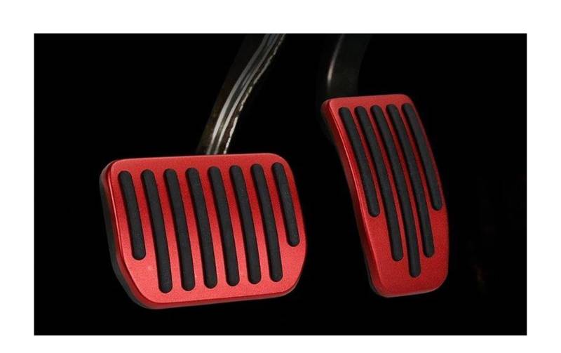 Bremse Fußpedal Bremspedalabdeckung Für Tesla Für Modell 3 Y 2022-2023 Auto Fuß Pedal Pads Abdeckungen Zubehör Aluminium Legierung Accelerator Bremse Rest Pedal(Classic Red) von JHMHCOQ