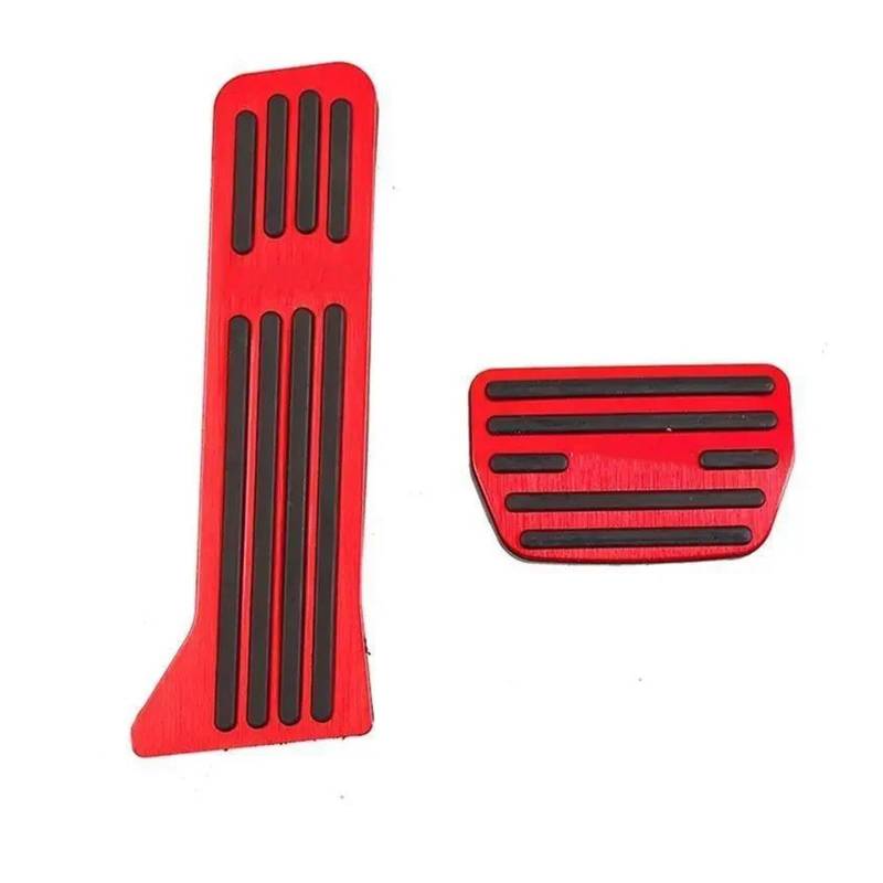 Bremse Fußpedal Bremspedalabdeckung Zubehör Auto Rest Gaspedal Set Aluminiumlegierung Bremsabdeckung Anti-Rutsch-Rest Fußpedale Verkleidung Für ZEEKR 001 2021 2022 2023(Rot) von JHMHCOQ