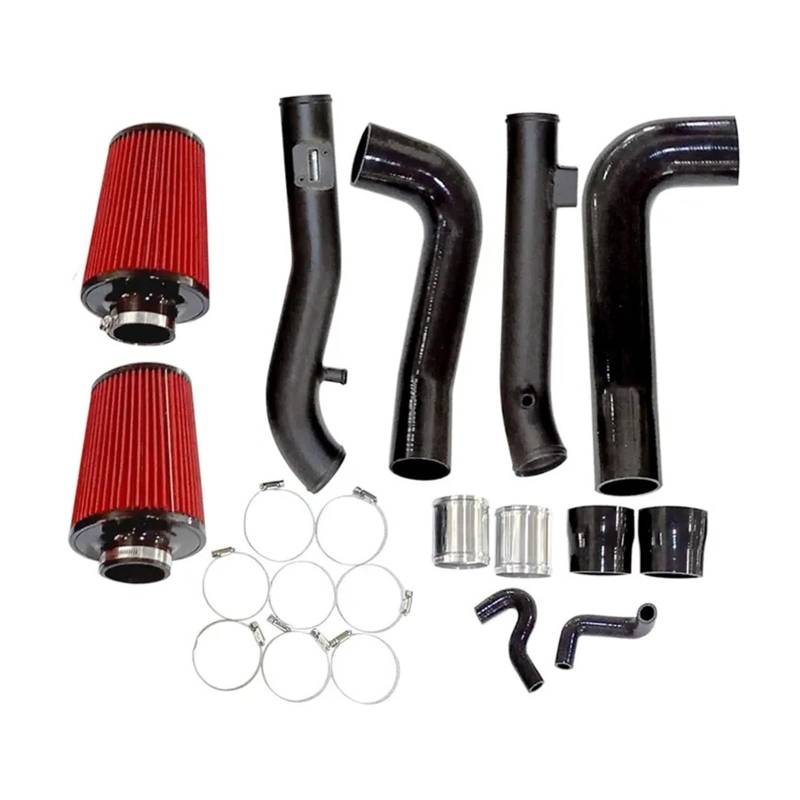 Ftansaugschlauch Für Nissan 350Z 370Z G35 G37 Q50 2,5 "Polnisch Silber Farbe Kaltlufteinlass Kit Mit Silikonschlauch Seite PCV Entlüftungsschlauch Set Lufteinl(Rot) von JHMHCOQ