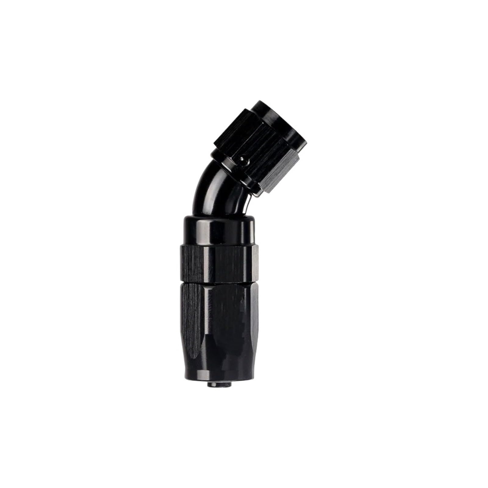 Ftansaugschlauch Schwarz AN 6 0/45/90/180 Grad Fitting Full Flow Swivel 6 AN Fitting Schlauchendadapter Aluminium Lufteinl(QL-AN6-45) von JHMHCOQ