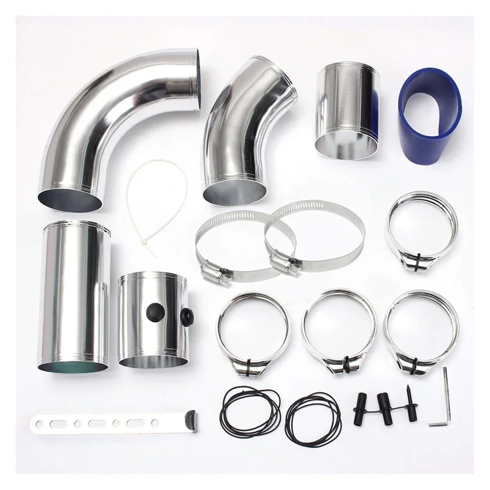 Ftansaugschlauch Universal 3" 76mm Luftansaugrohr-Set Aluminiumlegierung Turbo-Einlassrohr Direktes Kaltluftfilter-Einspritzsystem Auto-Ansaugrohr-Set Lufteinl(B-Without air Filter) von JHMHCOQ