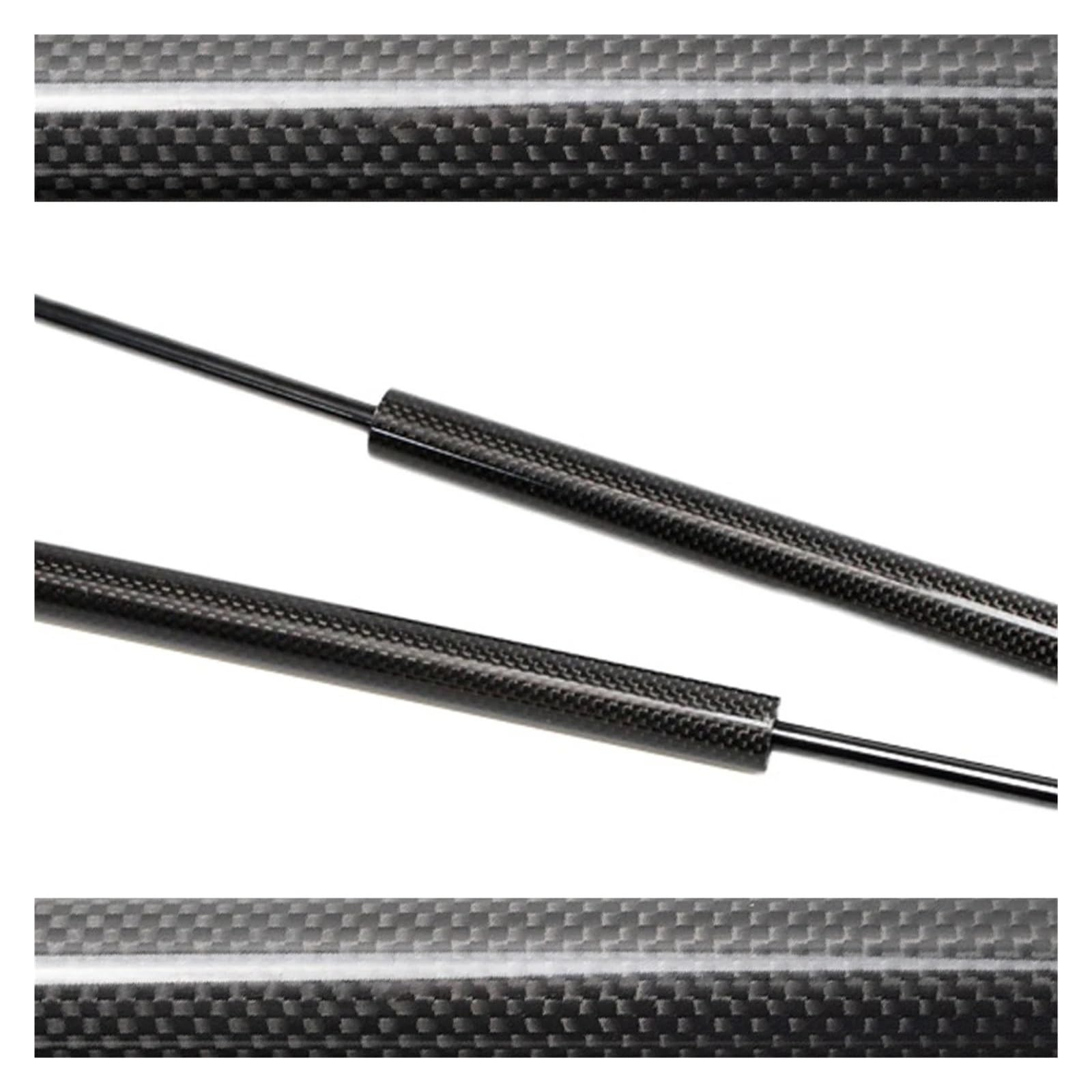 Gasfeder Dämpfer Für Dacia Für Jogger 2021 2022 2023 2024 Front Hood Bonnet Modify Gas Struts Carbon Fiber Springs Lift Support Shock Dampers Piston Motorhauben Gasfeder(Black Carbon Fiber) von JHMHCOQ