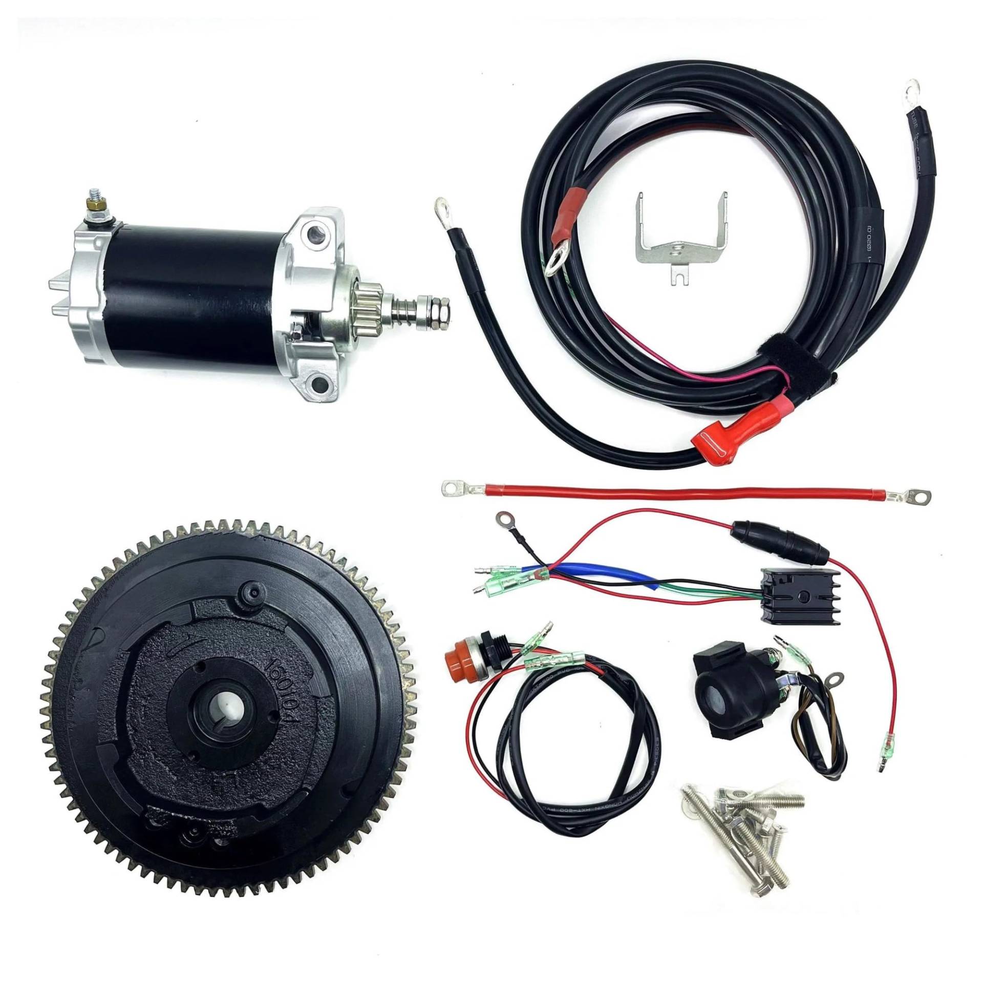 Startermotor Elektrostarter-Umrüstsatz Für PARSUN F9.9 F15 66M 4-Takt 9.9HP 15HP Außenbordmotor Mit Schwungrad-Anlasser Anlasser Starter von JHMHCOQ