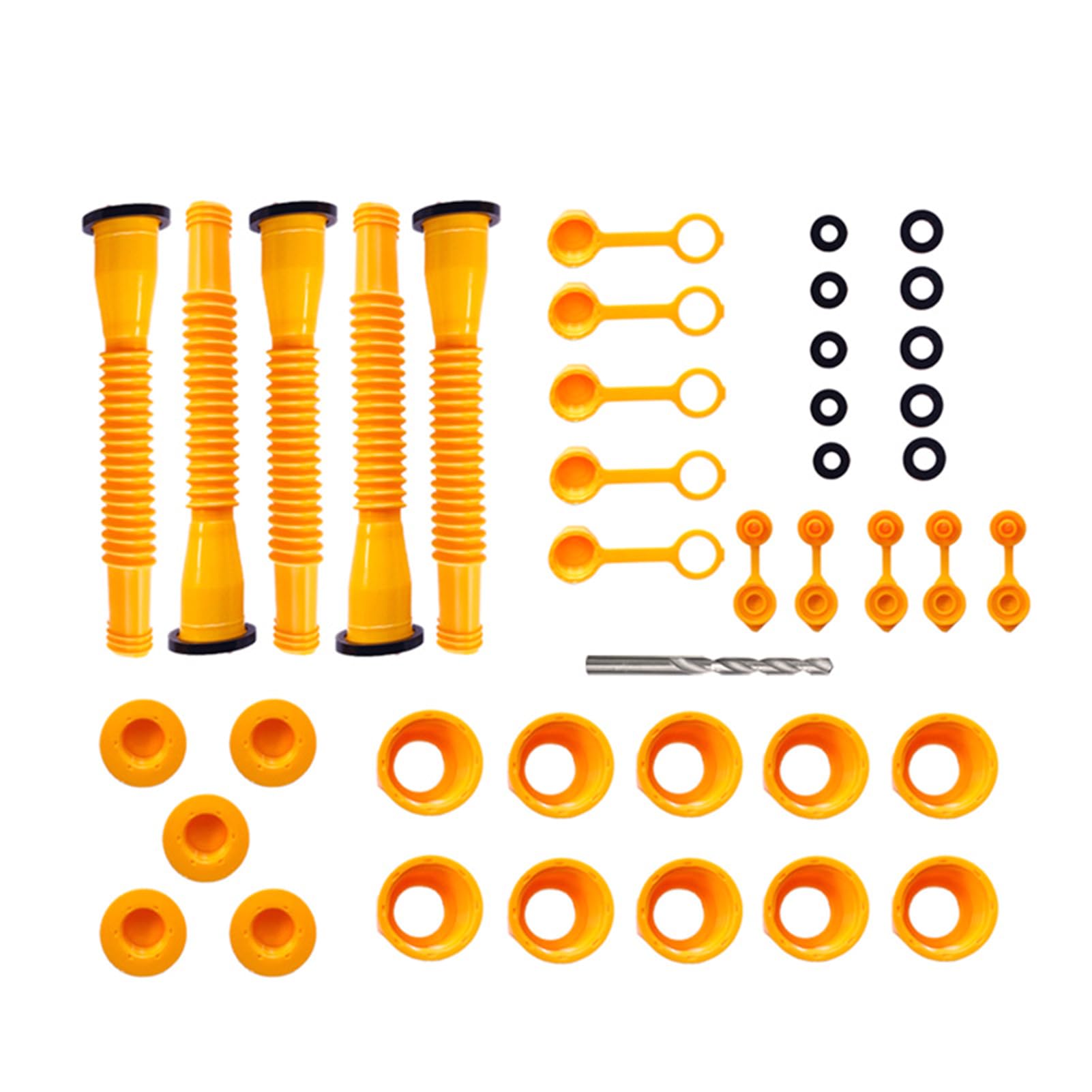 JHS-TECH Gas -Dose -uf -Ersatzkit, einfach zu installierende Gasdüsen -Düsenersatz für die meisten 1/2/5/10 Gallonen Gasdosen Fuel CAN -Austausch (03.01.4.5 Kits Gelb) (5 Kit) von JHS-TECH