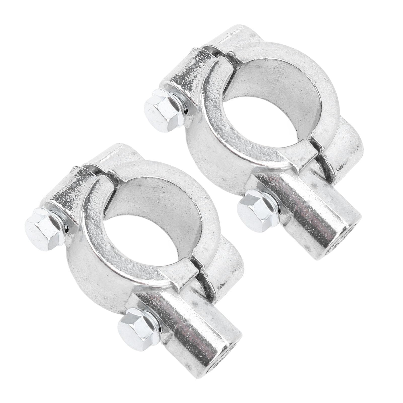 JHS-TECH Motorradspiegelhalterungen, 22 mm Lenkerspiegelklemme, Motorradzubehör für Motorräder, ATV, Roller, Fahrrad, 2 Stück (Silber M10) von JHS-TECH