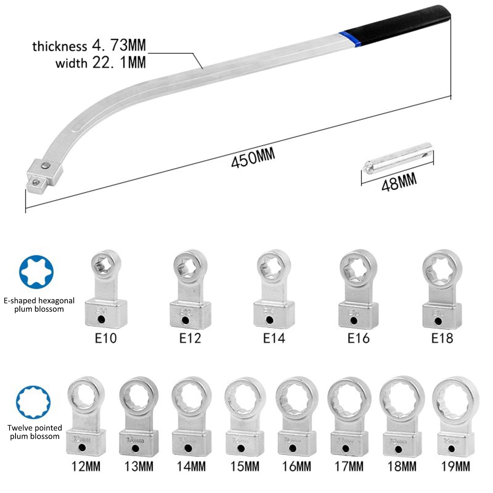 JHS-TECH Serpentin -Gürtel -Werkzeugkit, 15pcs Universal Auxiliary Idler -Gürtelspanner Riemenscheibe Werkzeugkit Tragbares Riemenspanner -Werkzeug zum Einstellen von Idlersspannern Riemen von JHS-TECH