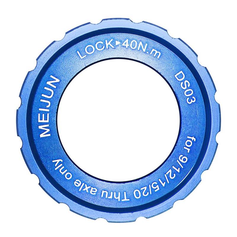 MEIJUN Mountain Center Lock, außergewöhnlich starker Centerlock-Verschlussring aus Aluminium, kompatibel mit 9/12/15/20 mm Stecknabenachsen Centerlock-Scheibe für Mountainbikes (Blau) von JHS-TECH