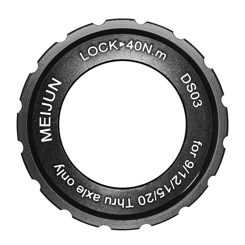 MEIJUN Mountain Center Lock, außergewöhnlich starker Centerlock-Verschlussring aus Aluminium, kompatibel mit 9/12/15/20 mm Stecknabenachsen Centerlock-Scheibe für Mountainbikes (Schwarz) von JHS-TECH