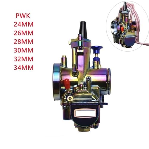 Bunter Universal-Vergaser, passend Kompatibel mit PWK 24, 26, 28, 30, 32, 34 mm, mit Power Jet, kompatibel mit 2/4-Takt-Motoren, Vergaser(PWK26MM) von JHTRHZ