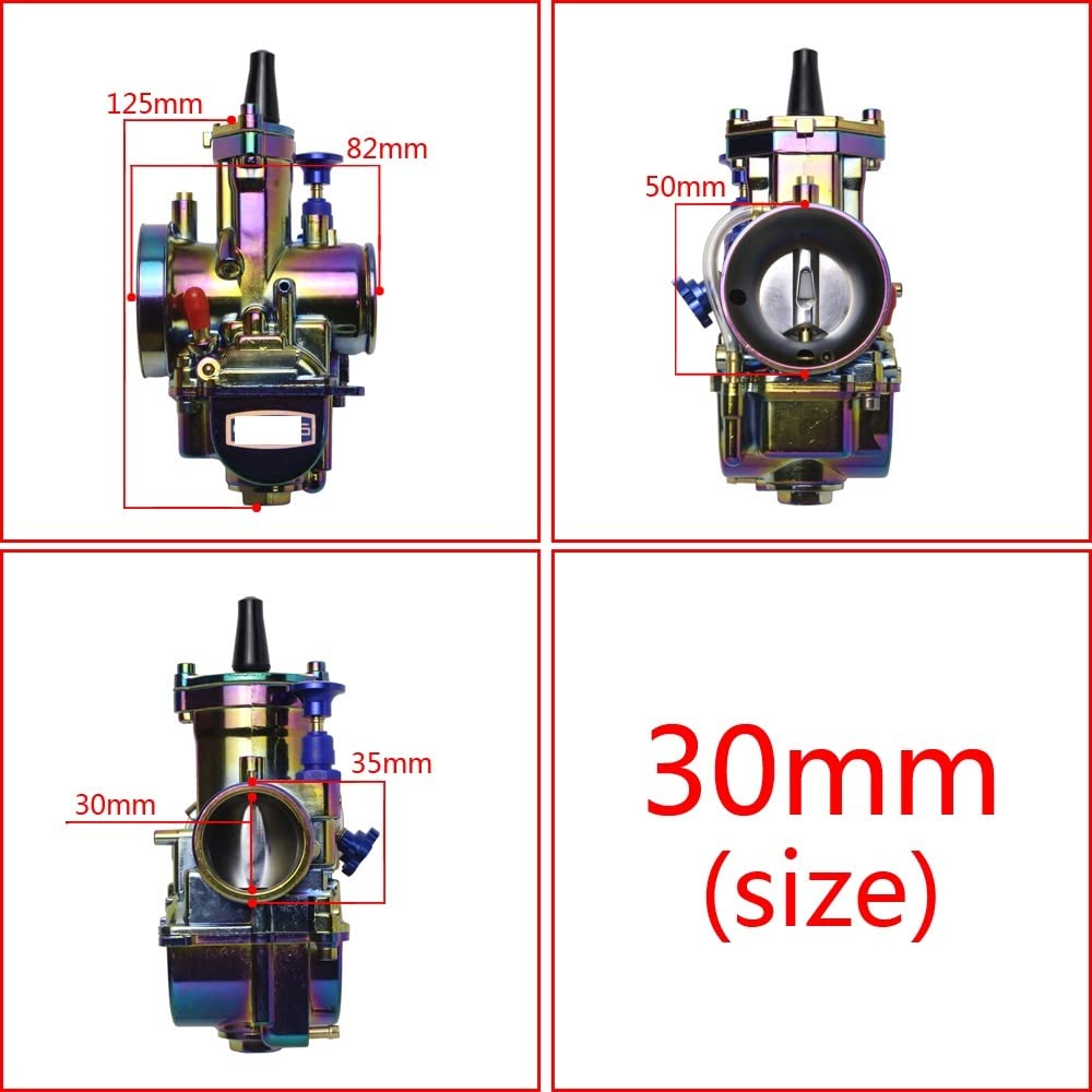 Bunter Universal-Vergaser, passend Kompatibel mit PWK 24, 26, 28, 30, 32, 34 mm, mit Power Jet, kompatibel mit 2/4-Takt-Motoren, Vergaser(WCK-PWK30MM) von JHTRHZ