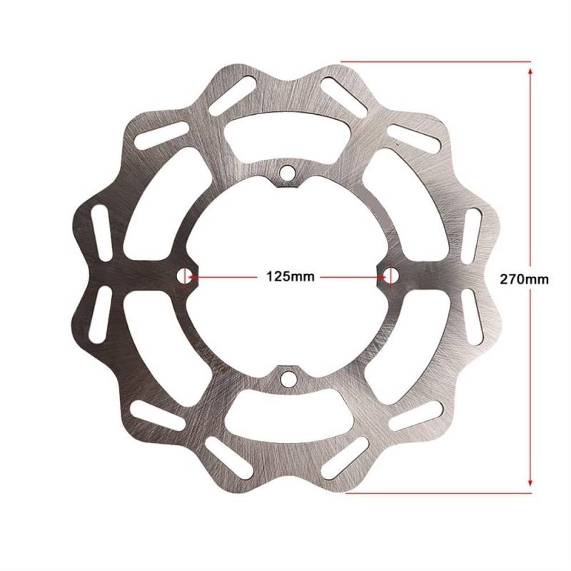 Kompatible vordere Bremsscheibe für KX125 KX250 2006–2008 KX250F KX450F 2006–2021 KLX450R 2007–2021 Motorrad 270 mm von JHTRHZ