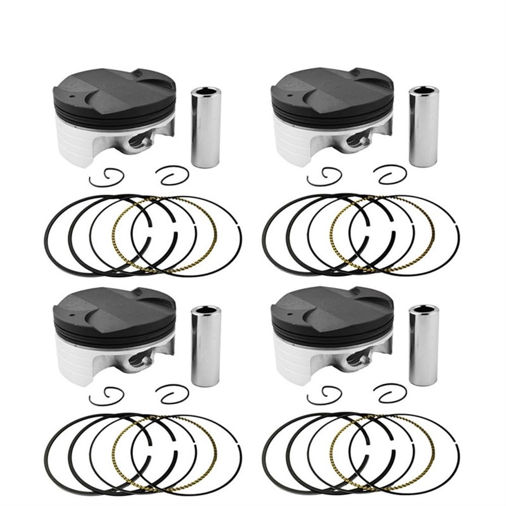 Motorrad-Kolben- und Kolbenringsatz, 4 Sätze, Bohrungsgröße STD 56 mm +25 +50 +75 +100, kompatibel mit FZR400RR SP 3TJ FZ400 FZ 400 4YR 1997(Assembly 56.75MM) von JHTRHZ