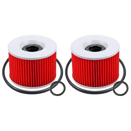 Motorrad-Ölfilter, kompatibel mit EL250 Eliminator 250 EL252 EX250R N250 GT550 GT750 KR650 GPX250R GPX600R GPX750R(2 PCS-RED) von JHTRHZ