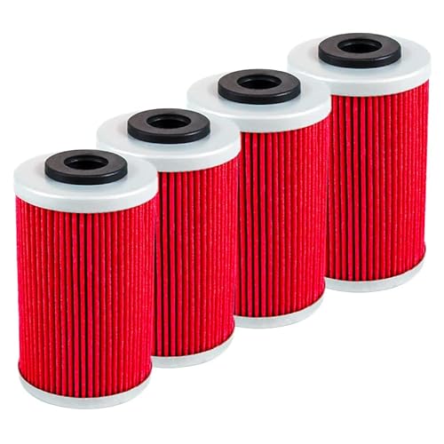 Motorrad-Ölfilter, kompatibel mit FS FE FC 450 550 650 E FE450E FS450E FS650E FS650C FE550E FE650E(4PCS-RED) von JHTRHZ