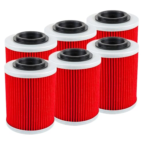 Ölfilter kompatibel mit CF Moto 450 550 625 800 1000 Cforce Zforce X8 U8 Z8 ATV UTV 0800-011300-0004(6PCS-RED) von JHTRHZ