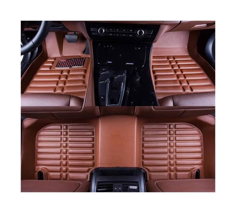 Autofußmatten Antirutschmatten Für Kia Für Soul AM 2008 2009 2010 2011 2012 2013 Leder Auto-Fußmatte Fußpolster Innenfutter Wasserdichter Teppich Autoteppich(Braun) von JHVVBFWF