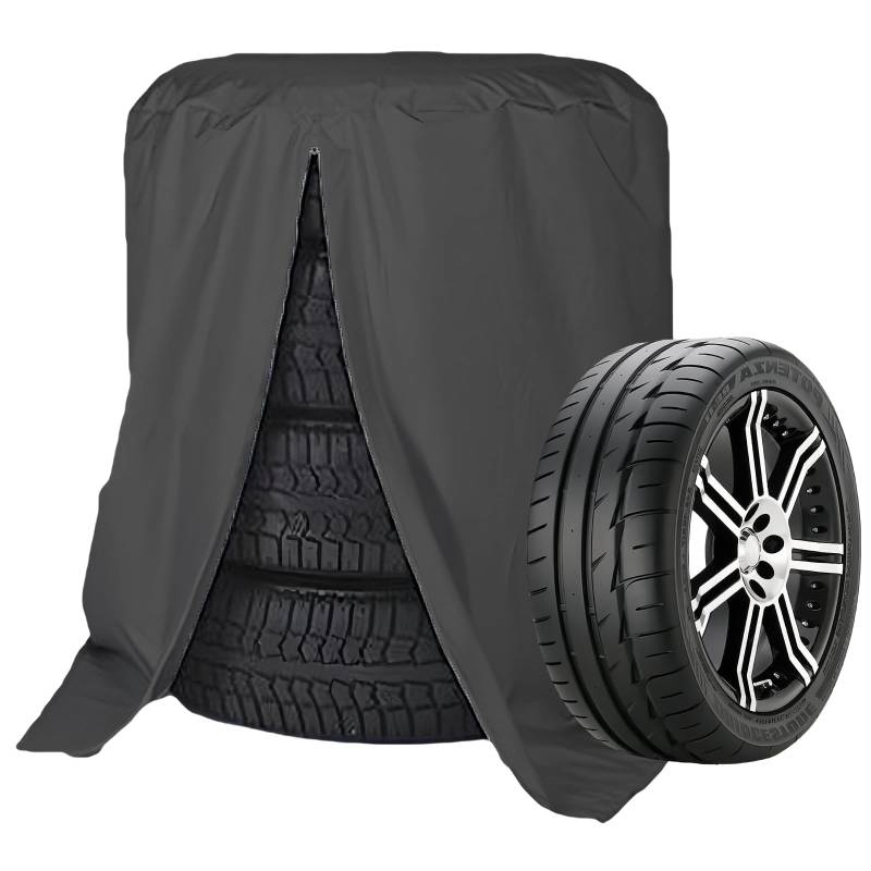 Auto Reifentaschen Universale Reifenabdeckung Große Radabdeckung Reifen Taschen wasserdichte Reifenschutzhülle für 4 Autoreifen Aufbewahren Ø75cm x H112cm Farbe Schwarz von JHXhhthongtong