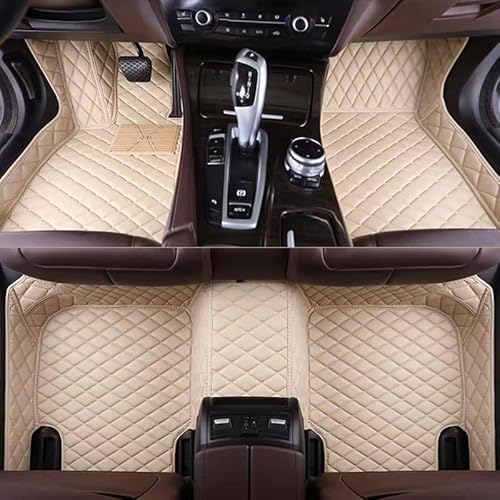 Auto Custom Leder Fußmatten für BMW X1 E84 2009-2015 (LHD), Leder Anti Rutsch Tragen Automatten Allwetter Matten-Floor schutzAuto Zubehör,I/Beige von JHYGBKYHGG