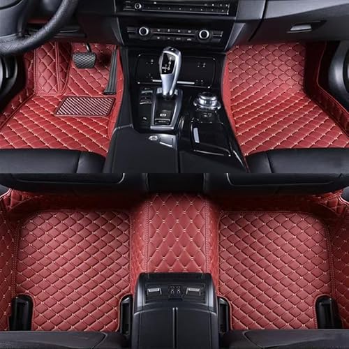 Auto Custom Leder Fußmatten für BMW X4 F26 2014-2018 (LHD), Leder Anti Rutsch Tragen Automatten Allwetter Matten-Floor schutzAuto Zubehör,J/Wine red von JHYGBKYHGG