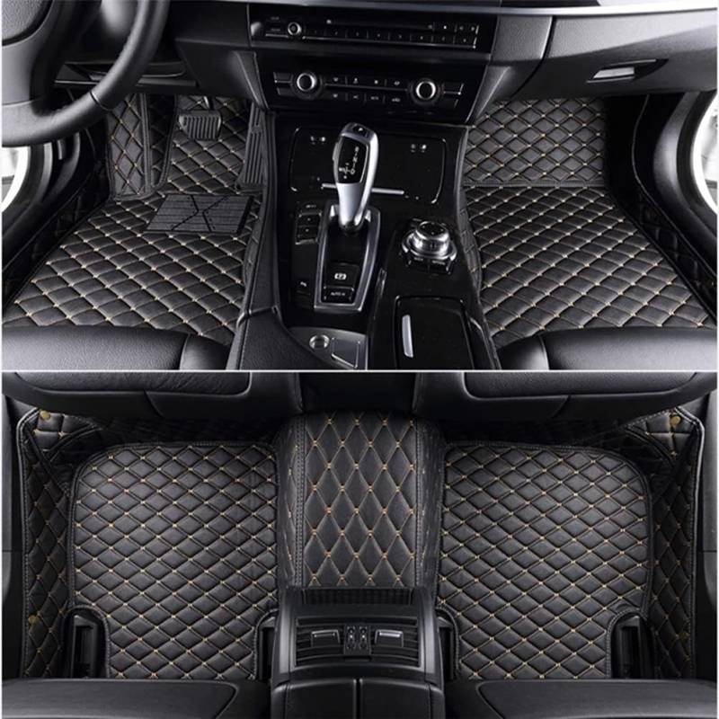 Auto Custom Leder Fußmatten für BMW X6 2014-2019 (LHD), Leder Anti Rutsch Tragen Automatten Allwetter Matten-Floor schutzAuto Zubehör,C/Black-Beige von JHYGBKYHGG